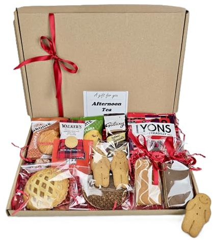 Luxury AFTERNOON TEA Gift Hamper - a fabulous selection of Fine Foods - Letter Box Friendly - Suitable for Vegetarian Diets Personalised