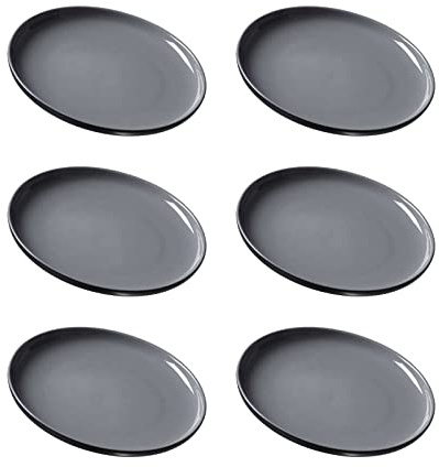 Ritzenhoff & Breker Frühstücksteller Jasper, 6er Set, Schwarz, ø 19 cm, Dessertteller aus Steinzeug, Mattglasur & Soft-Touch-Haptik