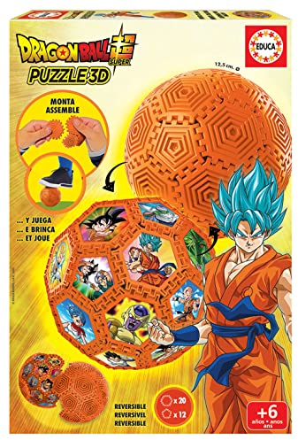 Educa - 3D Puzzle Ball mit 32 Teilen | Dragon Ball | Man kann damit Spielen | Man kann Verschiedene Formen zusammensetzen | Ab 6 7 8 Jahren (19371)