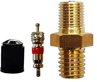 Schraubventil, M8x1 Messing Reifen Luftkompressorventil Lufttank Füllventil Sechskant Düse Reifenventil Ventiladapter mit Dichtring Einschraubventil für Flüssigkeitsdruckbehälter Wärmepumpe Druckluft