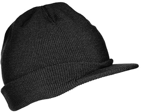 blntackle76 US Schildmütze Cap Acryl Mütze Hut Wintermütze Strickmütze Schirmmütze mit Schirm Männer Frauen one Size schwarz