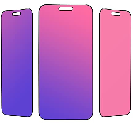 Erha Genius Privacy Screen Protector for iPhone 14 Pro Max, iPhone 15 Plus, 16 Plus, Electroplated Colorful Anti-Spy Tempered Glass Film (6.7 inch)