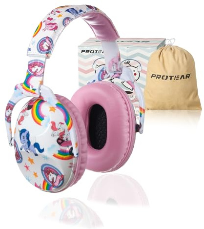 Kids Hearing Protection,25dB NRR Noise Reduction,Sound Proof for Kids,Toddler,Safety Earmuffs for Concert,Airplane,Autism,Monster Jam,Travel,School- Pink Unicorn