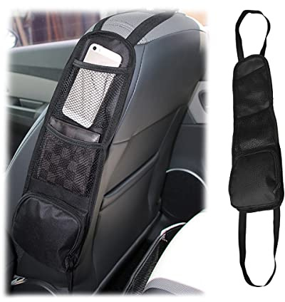 CGEAMDY Autositz-Seitenorganisator, Auto Organizer Tasche, Faltbare Multifunktionale Aufbewahrungstasche Netztaschen, Wasserdicht Verschleißfest Autositz Aufhängetasch
