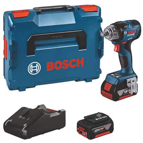 Bosch Professional 18V System Avvitatore a massa battente a batteria GDS 18V-330 HC (coppia di serr. 330 Nm, coppia di distacco 560 Nm, incl. 2 batt. 5.0 Ah, caricabatteria GAL 18V-40, per L-BOXX)