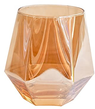 HEXEH Tazza di Vetro Forma di Diamante Bere Occhiali da Bicchieri Colorati Tazze di Vetro Cocktail Champagne Vino Whisky Occhiali da Cucina in Vetro (300 ml) Bicchiere da Acqua (Color : D)