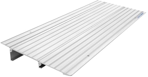 LIEKUMM Türschwellenrampe 5 cm Höhe, 360kg Tragkraft Aluminium Rollstuhlrampe mit Verstellbarer Höhe, rutschfest Bordsteinrampe für Rollstuhl, Elektro-Rollstuhl, Kinderwagen