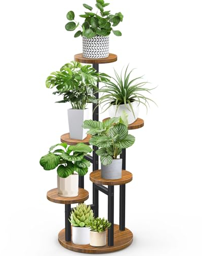 STLOVe 5 Tier Tall Plant Stand, Garden Planter Holder, Decor Pot Stand, Flower Display Rack