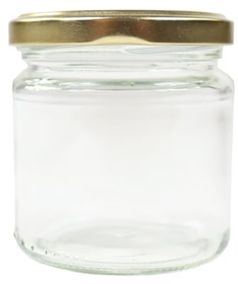 48x Twist Off Gläser 250g (212ml) im Karton mit Deckel für Lebensmittel Honiggläser Neutralgläser Glas Bienen Honig Marmelade Früchte Vorratsglas Rundgläser, Motiv
