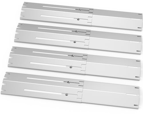 Gardenz Barre Flavorizer Universale, Resistente e Regolabile di Ricambio per Charbroil della griglia a Gas, Acciaio Inossidabile Accessori Si estende da 34 cm a 53.3 cm, 4 Pezzi