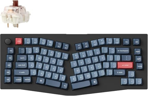 Keychron V10 Max Custom Wireless Mechanische Tastatur, 2.4 GHz/Bluetooth/USB-C 3-Mode RGB, QMK/VIA Programmierbare Makros, Hot-Swap PBT Tastenkappen für Mac Windows Gateron Jupiter Brown