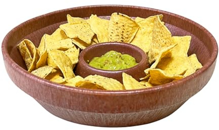 Bandeja para servir patatas fritas y salsas de 10 pulgadas, todo en un tazón, adecuada para tostadas, tortillas, nacho, chips de maíz mexicano y salsa, frutas, verduras y mayonesa, uso en fiestas,