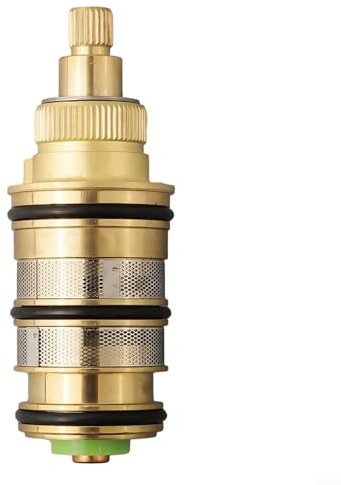UTTASU Brass Thermostatic Cartridges Assembly, Brass Thermostat Valve Core for Solar Water Heater Mixer Shower Faucet Temperature Control Range 20-48°C Easy to Install(F)
