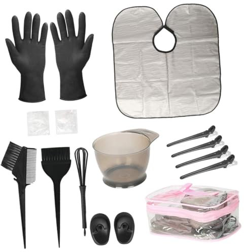 Ipetboom Haarfärbe-werkzeugset Mit Pinsel Und Schüssel Für Haarfarbe Und Bleichen Haarspangen Und Tasche Für Heimgebrauch Und Salon