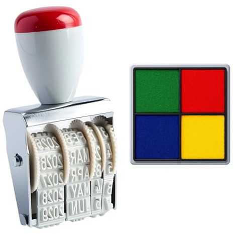 Datumsstempel Eierstempel 2er Set, Personalisiertes Datumstempel Set für Eier und Dokumente, Praktischer Eierstempel mit Stempelkissen für Farmen und Büros