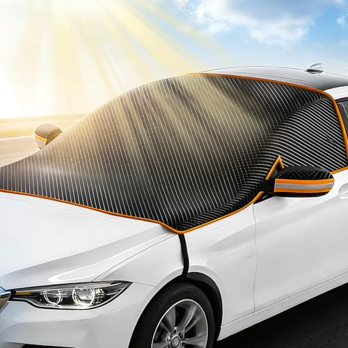 D-Lumina Épaissi Couverture Pare-Brise Avant Voiture 6 magnétique Contre Les Rayons UV et la Chaleur Anti Givre Neige Glace Universelle pour Plupart des Véhicules 260x120cm