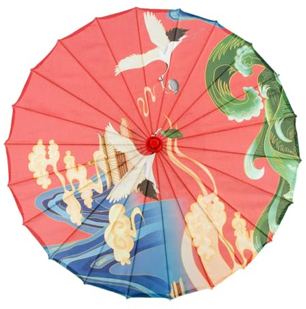 MultiPurpose Bamboos Silk Umbrella Decorative Parasol For Traditional Celebration And Everyday Use 82cm Diameter Chinese Oiled Paper Umbrella