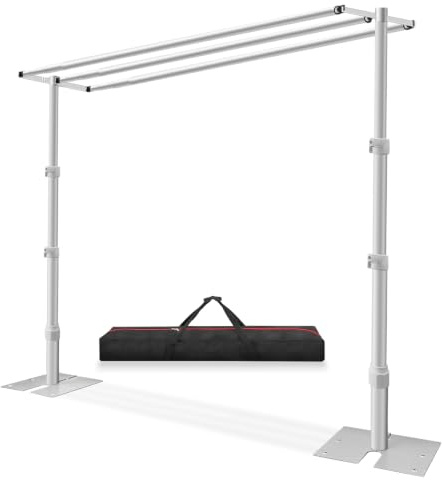 Jiang&Rong 3 x 3 m Support Toile de Fond avec 3 Traverses Transversales