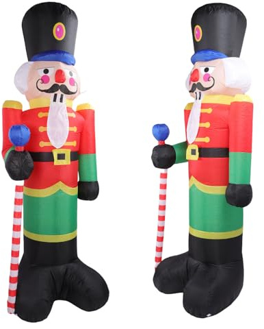 Yanmis Soldado Inflable De Cascanueces De Navidad, Decoración De Patio Gigante De Navidad De 8 Pies con Luz LED, Interior/Exterior, A Prueba De Agua, para Fiesta Al Aire Libre (Enchufe Europeo