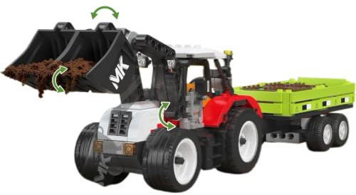 Mould King 24093 Technik Tractor Farm Wheel Loader Building Sets, 504+ Pieces Mini World City Series Construction Sets, Farm Toys for Boy Age 8+