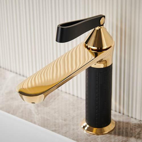 Bathroom Sink Tap – Single Lever Basin Tap with Premium Ceramic Cartridge, Brass Body, G1/2 Adapter, Hot & Cold Mixer | for Lavatory, Cloakroom & WC