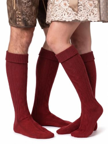 2 Paar Oktoberfest Kniestrümpfe Trachten Socken EXTRA LANG aus Baumwolle