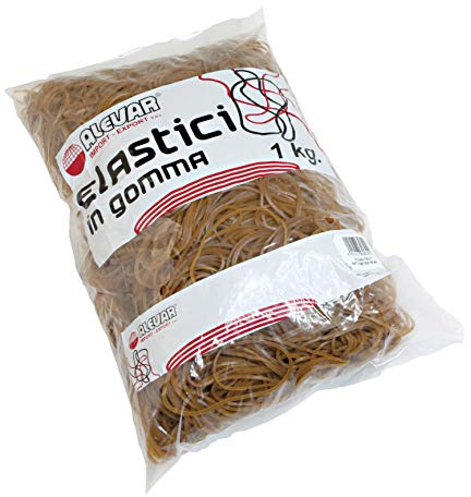 Alevar Elastici in Gomma Para 100%, Diametro 30 mm, Spessore 1,5 mm, Colore Naturale, Confezione in Busta da 1 kg