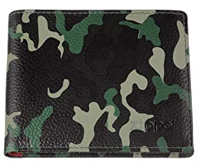 Zippo Geldbörse - Leder - Camouflage Grün - Portemonnaie für Damen und Herren - Portmonee mit RFID-Schutz - Ideal für Karten und Scheine