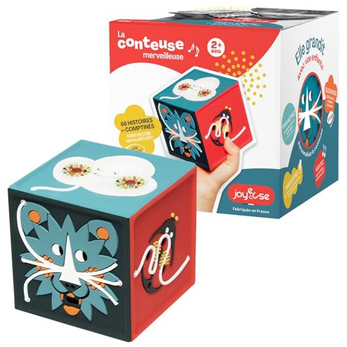 Joyeuse-La Conteuse Merveilleuse Boite à Histoires dès 2 ans-66 comptines écouter-Fabriquée en France, Version Française, Multicolore