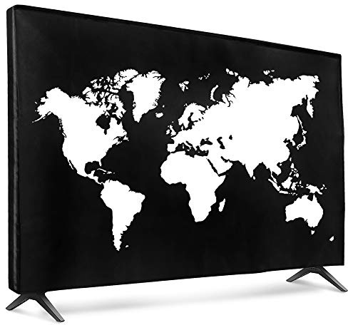 kwmobile Housse écran TV compatible avec 65 TV - Protection d'écran télévision - blanc-noir