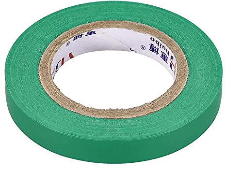 Cinta aislante, 10 mm / 0.39 pulgadas de ancho, 14.5 m / 47.5 pies de largo, 0,15 mm de espesor, cinta eléctrica de PVC, máximo de 400V 80C, 2pcs-verde