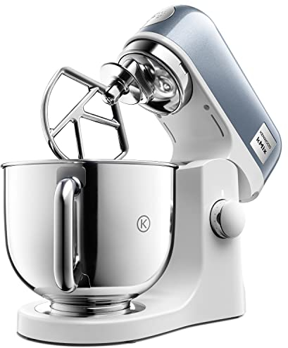 Kenwood kMix Stand Mixer KMX760ABL for Baking, Stylish Kitchen Mixer with K-beater, Dough Hook and Whisk, 5 L Stainless Steel Bowl, Removable Splash Guard, 1000 W, Editions Blue