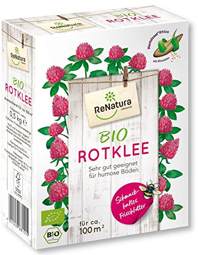 ReNatura Bio Rotklee (Trifolium pratense) 0,5 kg Futtersaat Leguminose Gründün
