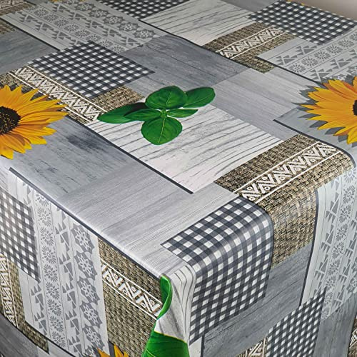 Wachstuch Wachstischdecke Tischdecke Gartentischdecke Größe wählbar Sonnenblumen Basilikum Eckig 100 x 170 cm abwaschbar