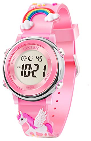 CUCUBIT Daily Water Resistant Potty Training Watch Reminder- Long Battery Life Toilet Training Timer Watch Tool for Baby Toddlers Kids Pink