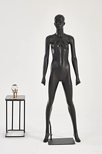 F26-8 Frau Black Tonhandisplay schöner komplett geformter Kopf weibliche oder Männliche Schaufensterpuppe stehend schwarz oder weiß matt Hochwertig