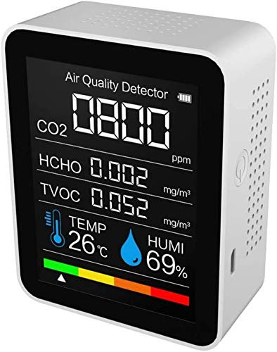 Samnuerly Rilevatore di Gas 3 in 1 Rilevatore di qualità dell'Aria Portatile Misuratore Digitale di Temperatura e umidità Tester per casa, Auto, Ranch all'aperto