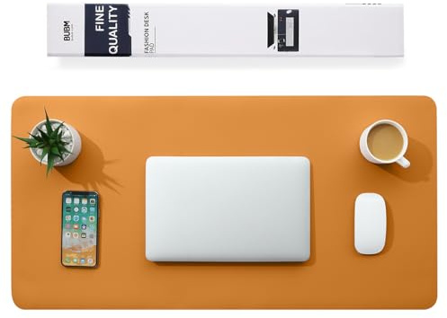 Multifunktionales Office Mauspad,BUBM 80 x 40 cm wasserdichte Schreibtischunterlage aus PU-Leder,Ultradünnes Mousepad,rutschfeste Schreibtischmatte, für Büro und Zuhause-Braun