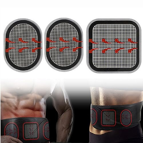 BAAQII 3 Stück Ersatz-Gel-Pads, 1 Set Elektroden-Pads für Slendertone Bauchmuskelgürtel, aktualisierte Elektroden, Körperpolster, Gel-Kleber, kompatibel mit Bauchmuskelgürtel
