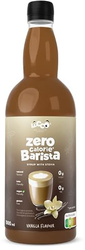 LoCCo Sciroppo Barista Zero Calorie per Caffè con Stevia – Senza Zucchero, Keto, Senza Glutine, Vegano (Gusto: Vaniglia) 1L