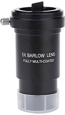 Mehrschichtig 1, Barlowlinse, 25 Barlow-Linse 5 x Gewinde M42 für Okular Teleskope 31,7 mm, mehrschichtige optische Barlow-Linse für Okular-Set für astronomisches Teleskop Zubehör