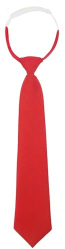 Mantieqingway Vorgebundene Krawatten für Damen, verstellbare Krawatten für Mädchen/Jungen, 6,4 cm, schmale Krawatte für Schule, Hochzeit, Business, Rot/Ausflug, einfarbig (Getaway Solids), Medium