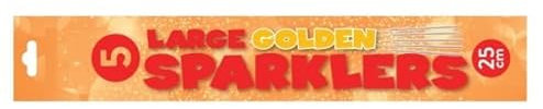 25cm Sparklers Gold Effect 5pk Safe (CAT F1)