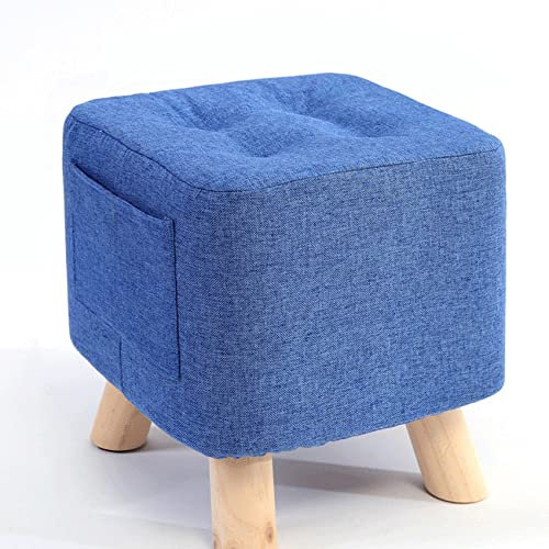 Fußhocker, Ottomane, Leinen, Schuhwechselhocker, klein, quadratisch, Fußhocker für Wohnzimmer und Schlafzimmer, Fußhocker mit Stauraum, Ottomane für Heimdekoration