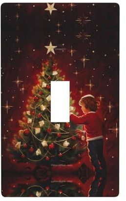 Glühende Weihnachtsbaum Druck Licht Schutzschalter, Dekor einfache Kippschalter für Küche, Schlafzimmer Wandplatte