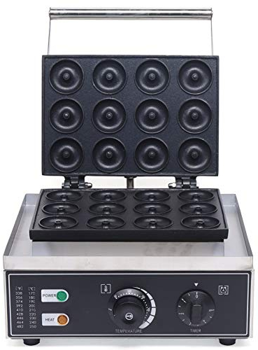 12 pezzi Elettrico Doughnut Maker Commerciale Waffle Machine Ciambella Macchina Double Face Macher per Ciambella 1500W