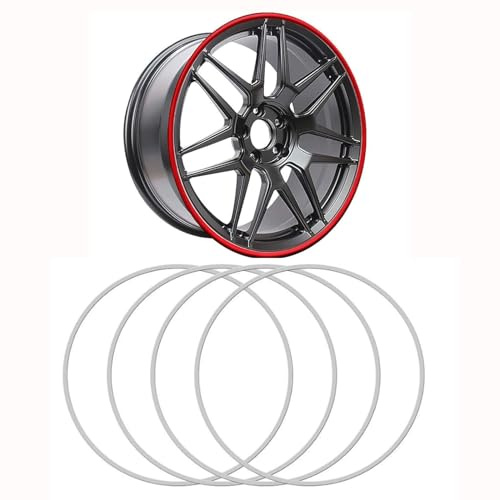 Felgen Reparaturset 17-22 Zoll Felgenrandschutz Aus Leichtmetall, 4-teiliger Antikollisionsschutzring For Autoradnaben, Selbstklebender Randstreifen Zur Fahrzeugmodifizierung For Selbermachen, For All