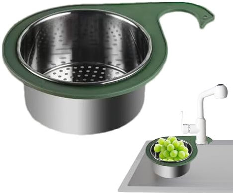 Siebkorb aus Edelstahl in Schwanenform für die Spüle, Spülbecken Sieb, Swan Sink Strainer Basket, Siebfilter Zum Einhängen, Filterkorb Zum Aufhängen Am Wasserhahn, Sieb Spülbecken für Gemüse