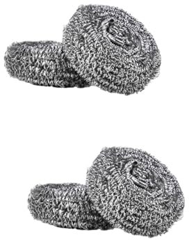 HONMEET 12pcs Stainless Steel Wire Sponge Dish Scrubber Brush Cleaner Kitchen Spiral Scourers