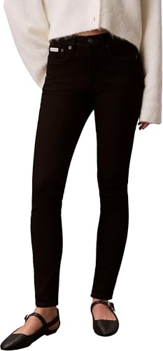 Calvin Klein Donna Jeans Skinny Classic Black Vita Media, Nero (CK Classic Black), 28W/30L